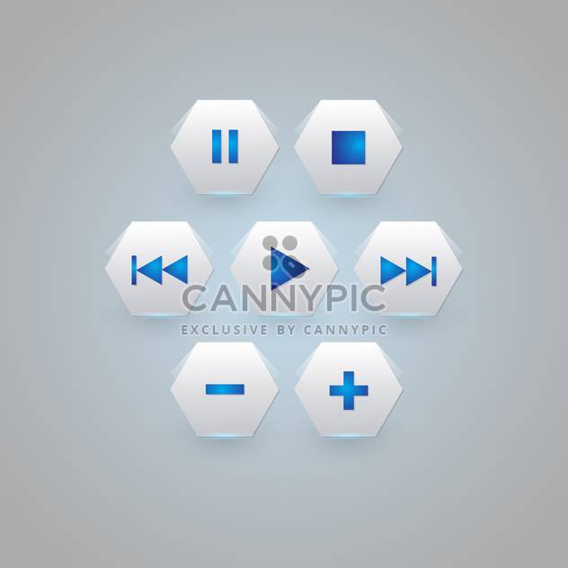 media player buttons collection - vector gratuit #129272 