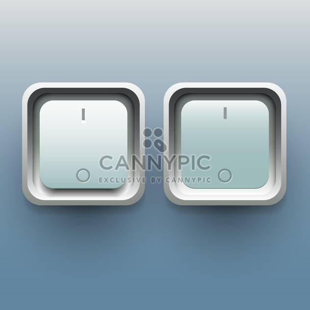 Vector illustration of on and off buttons on blue background - Free vector #129432