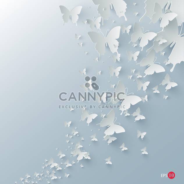Vector background with paper butterflies on blue background - vector #129592 gratis