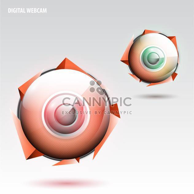 Vector illustration of digital webcams on gray background - бесплатный vector #129812