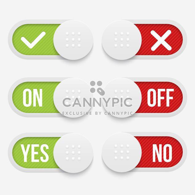 Vector buttons with alternative red and green word signs - Free vector #129892