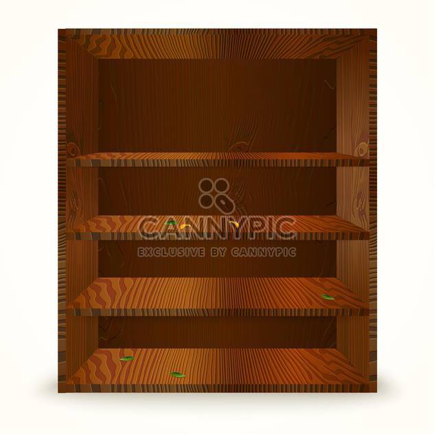 Vector illustration of wooden cabinet with shelves on white background - vector gratuit #129922 