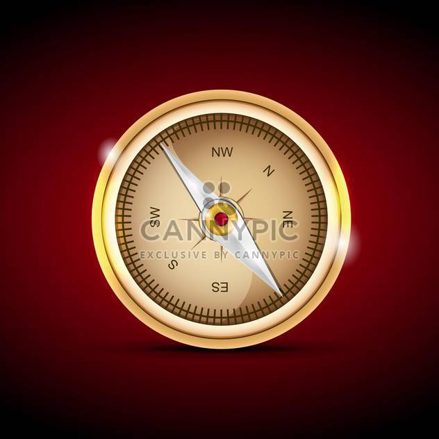 Vector illustration of a compass on red background - Kostenloses vector #129942