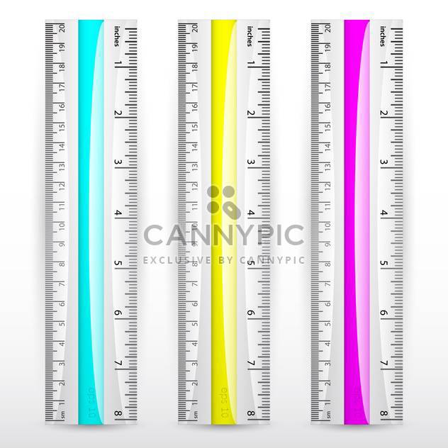 Vector illustration of rulers with colorful lines - vector #129972 gratis