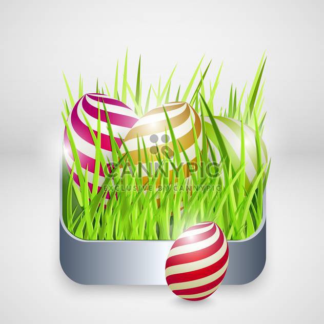 Easter greeting card with eggs in green grass - Kostenloses vector #130072