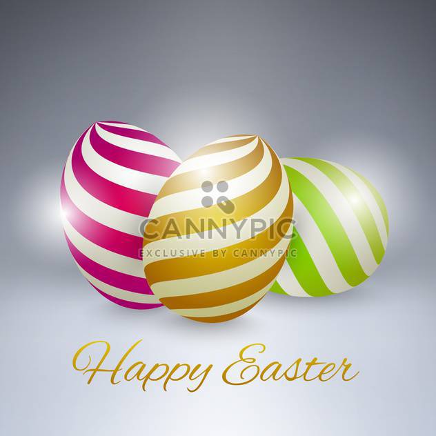 Vector background for happy Easter with colorful eggs on grey background - vector gratuit #130082 
