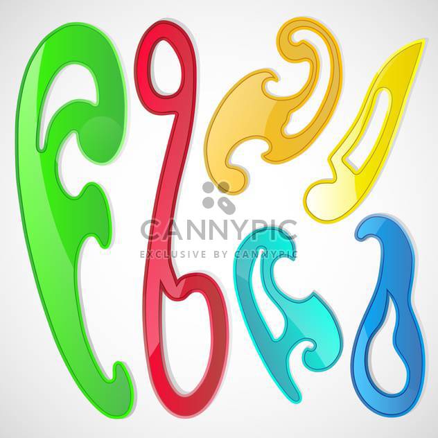 Vector illustration of french curves on white background - Kostenloses vector #130232