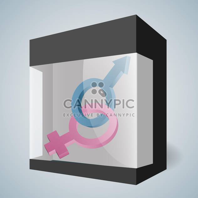 Vector male and female signs in box - vector gratuit #130522 