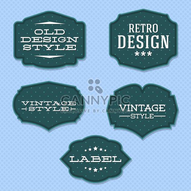 Vector vintage retro labels on blue background - бесплатный vector #130542