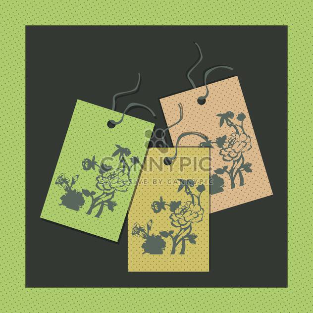 vector illustration of paper floral tags - vector #130732 gratis