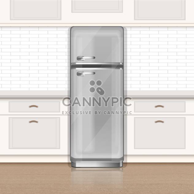 Clipping path of freezer on kitchen vector illustration - Free vector #130932