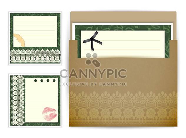 Vintage post card background sample with different elements - Free vector #130942