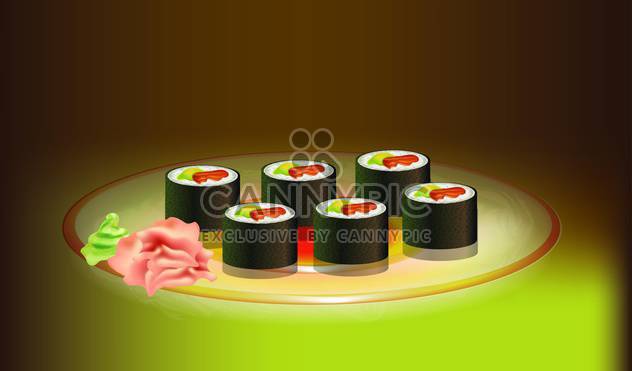 Japanese food sushi vector illustration - Free vector #131032