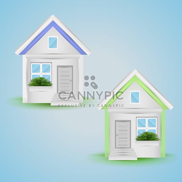 Vector illustration of house icons - vector gratuit #131112 