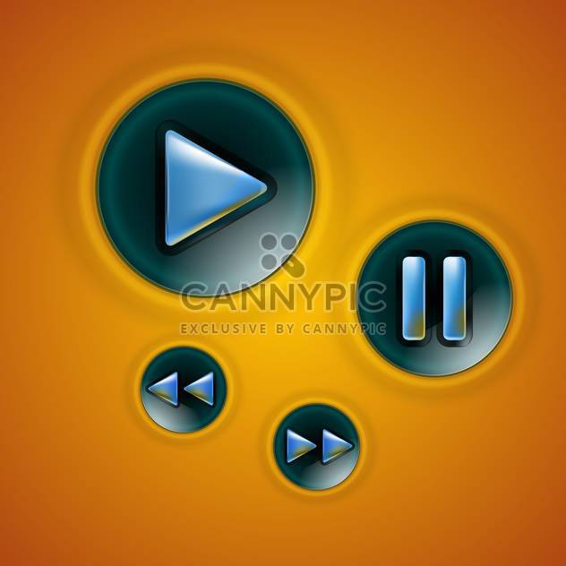 Multimedia buttons interface vector for web design - Free vector #131312