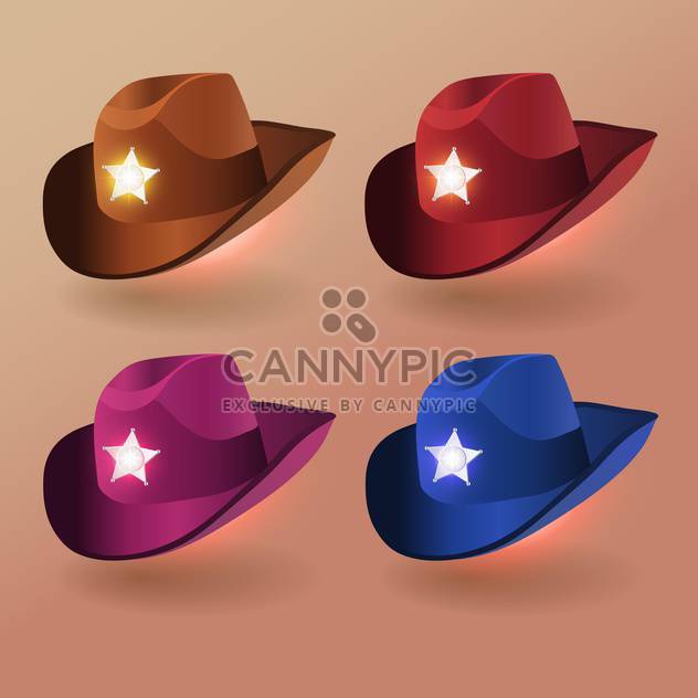 Vector set of sheriff hats - Free vector #131352