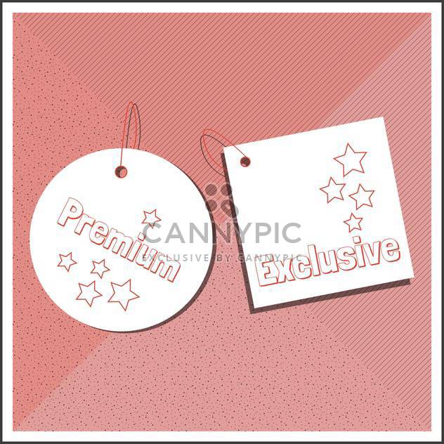 Premium and exclusive labels on pink background - бесплатный vector #131592