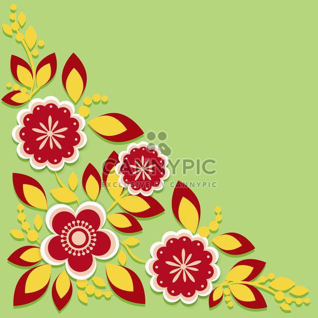 Greeting card with flowers vector illustration - Kostenloses vector #131722