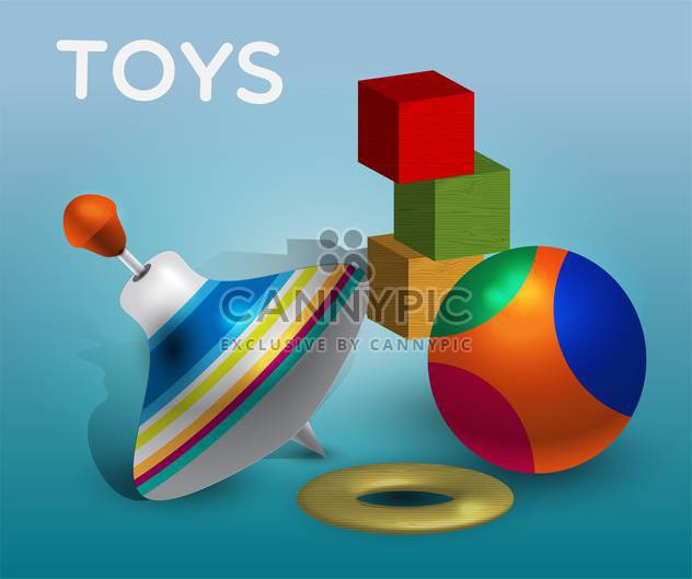Vector illustration of different toys - vector gratuit #131752 