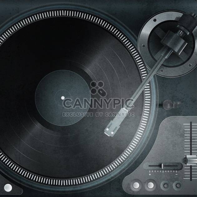 Vector illustration of a turntable with vinyl record - vector gratuit #131772 