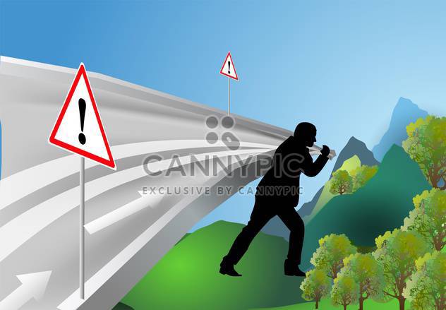 Man leads the way among mountains - vector gratuit #131842 