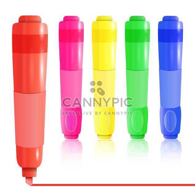 Vector colorful highlighters on white background - vector gratuit #131852 