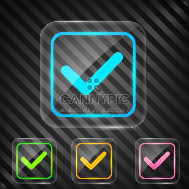 check box with approve sign on black background - Kostenloses vector #131922
