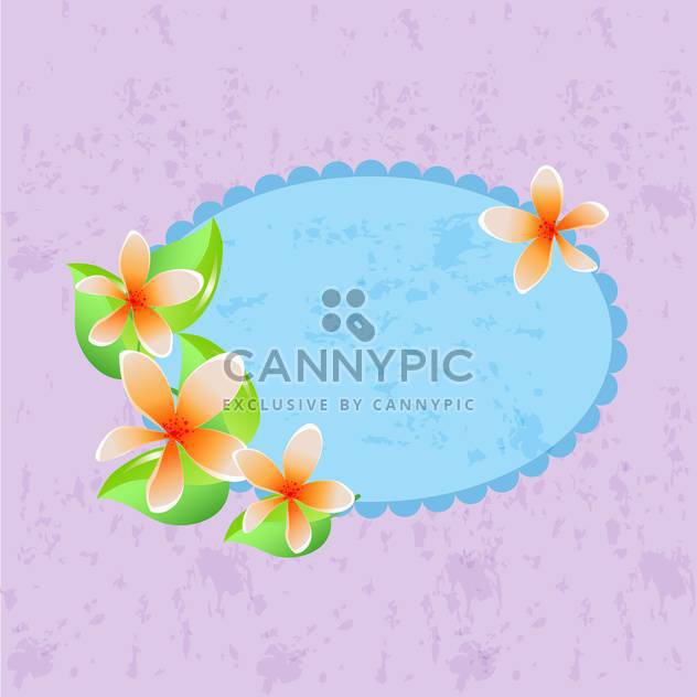 Vector floral frame on purple background - Free vector #132062