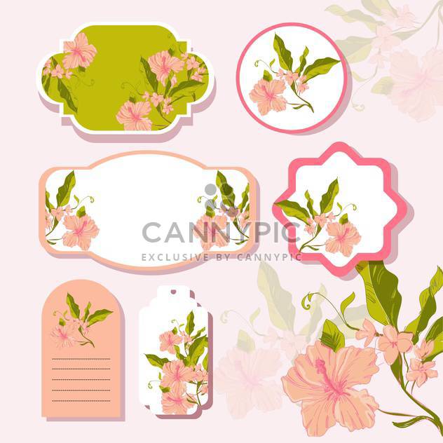 Vector floral background with cute frames with flowers - vector #132152 gratis