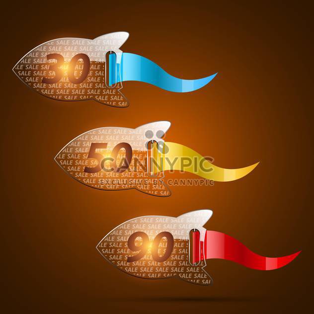 Set of colorful sale vector labels - Free vector #132212
