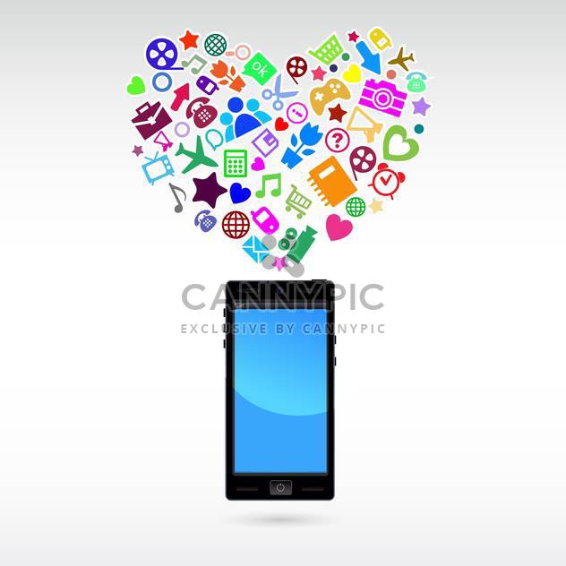 Love mobile phone application, vector Illustration - Kostenloses vector #132232