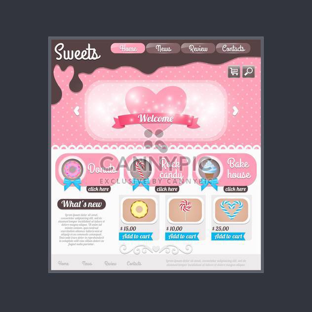 Website template for candy shop,vector illustration - Free vector #132262