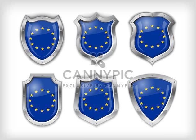 Different icons with European Union flags,vector illustration - Free vector #132372