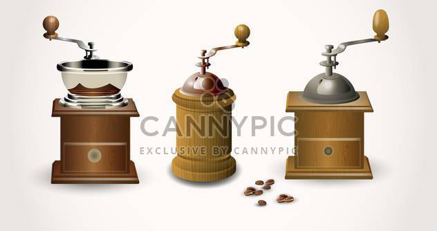 Vintage coffee grinders ,vector illustration - бесплатный vector #132412