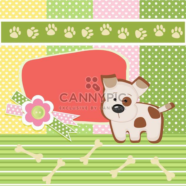 vector card background with dog - vector gratuit #132492 