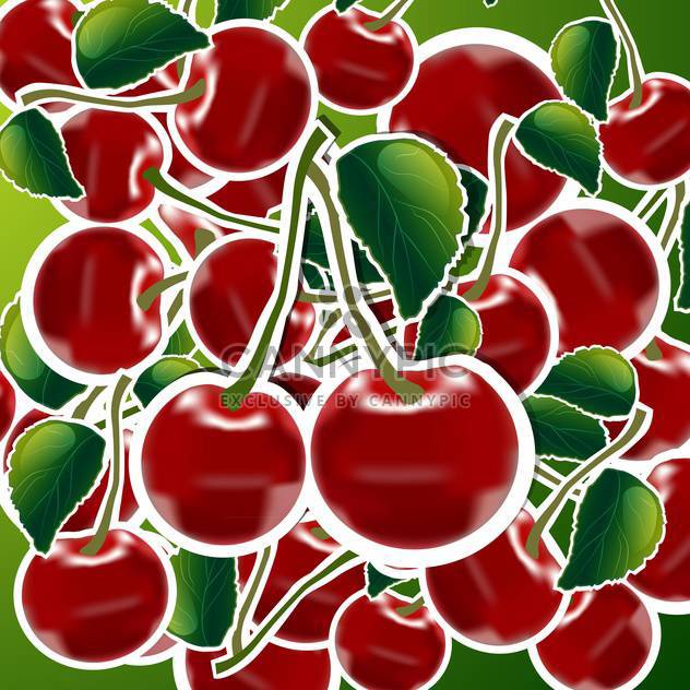 sweet ripe cherries background - vector gratuit #132512 