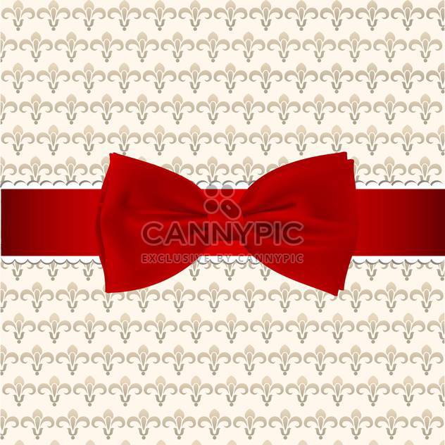 retro background with red bow - vector gratuit #132542 