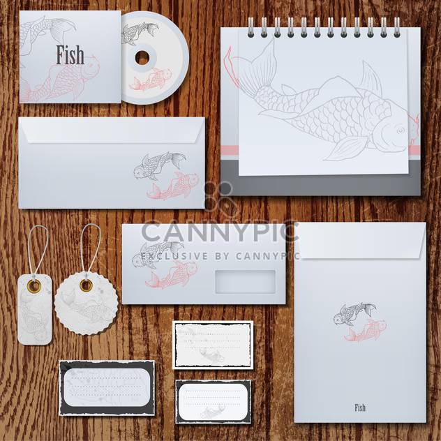 corporate identity fish labels set - Free vector #132562