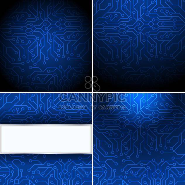 blue microchip computer background - vector gratuit #132572 