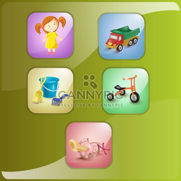girl and toys icons vector illustration - vector gratuit #132662 