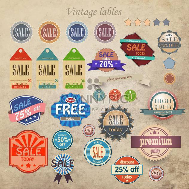 vintage discount and high quality labels - vector #133152 gratis