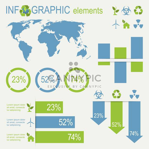 ecology infographics collection with charts - vector #133522 gratis