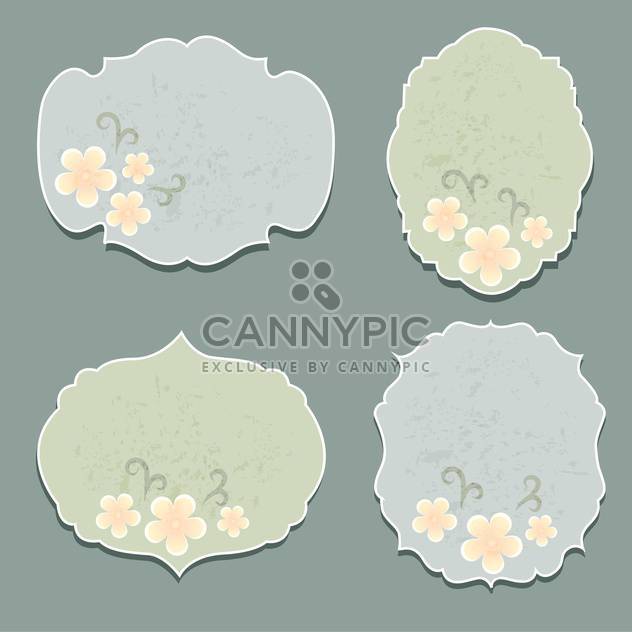 set of vector floral labels - Free vector #133632