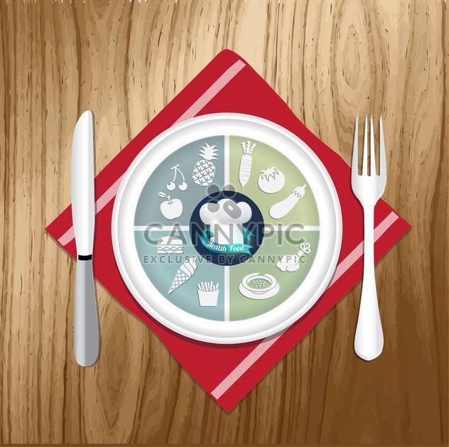 vector illustration of lunch items - vector gratuit #133922 