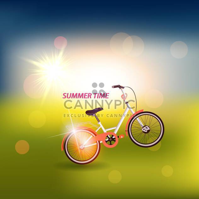 summer time vintage bicycle poster - vector gratuit #133952 