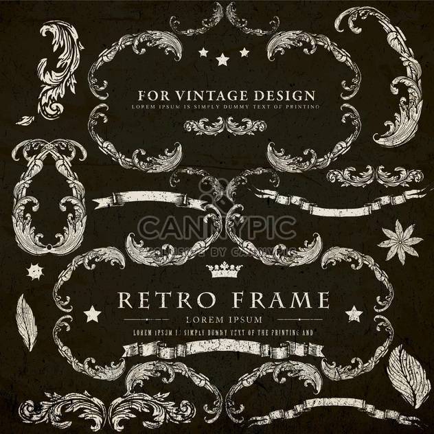 vintage design elements set - vector gratuit #134302 