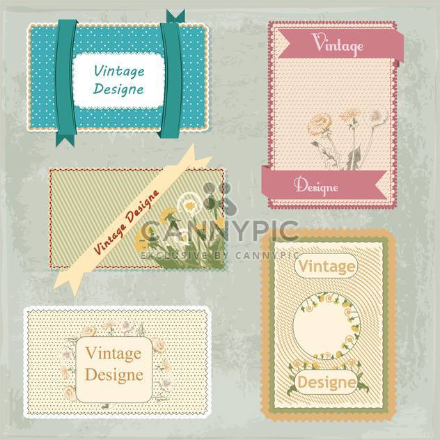vector set of vintage frames with flowers - Free vector #134402