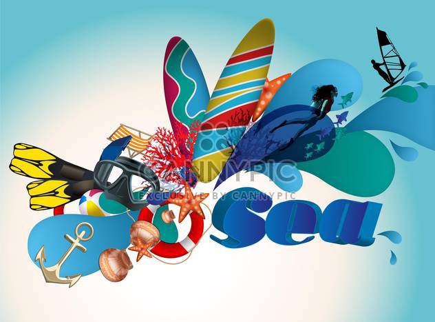 sea travel holidays items background - vector gratuit #134542 