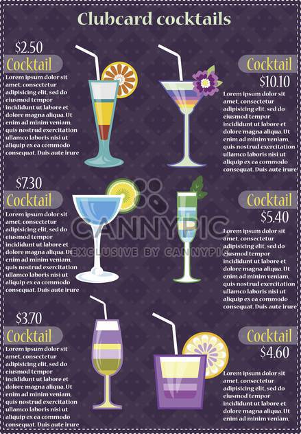 alcohol cocktail club card vector illustration - бесплатный vector #135162