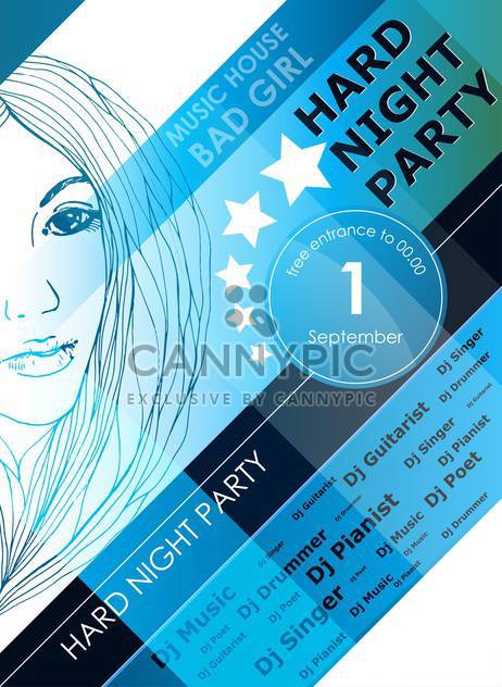 night party design poster with fashion girl - vector gratuit #135192 